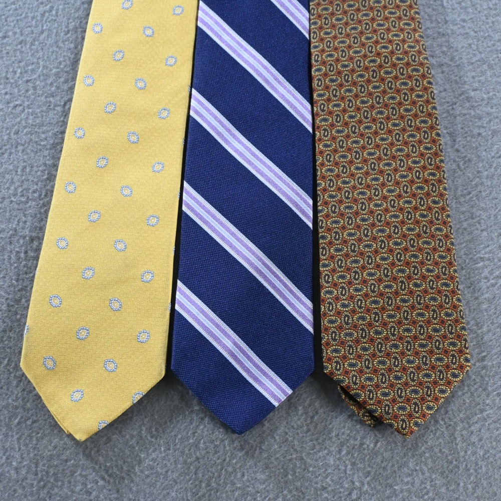 Brooks Brothers Mens Makers and Merchants Silk Tie Lot 3 OS Multi Color Pattern